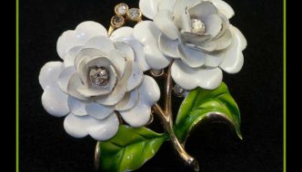 Enameled Roses and Rhinestones